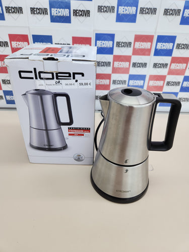 Cafetera espresso eléctrica, 3-6 tazas, un filtro de acero inoxidable, Apagado automático, Indicador de nivel de agua, Interruptor encendido / apagado, 365 vatios, acero inoxidable Cloer 5928